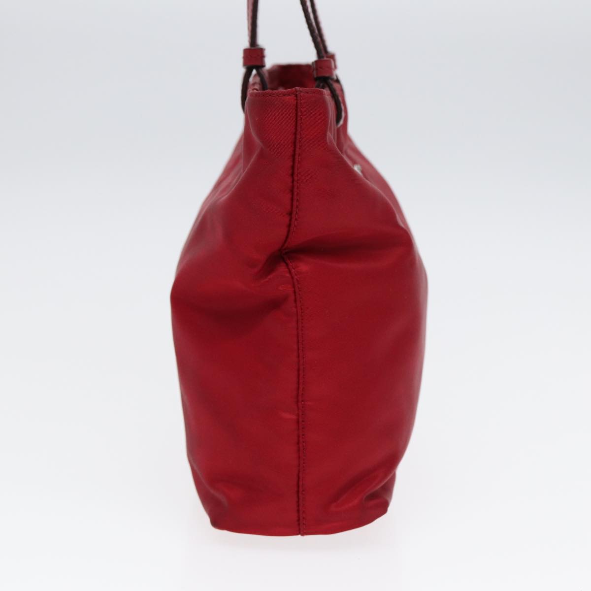 Luxury Prada Hand Bag Nylon Red Silver 86563