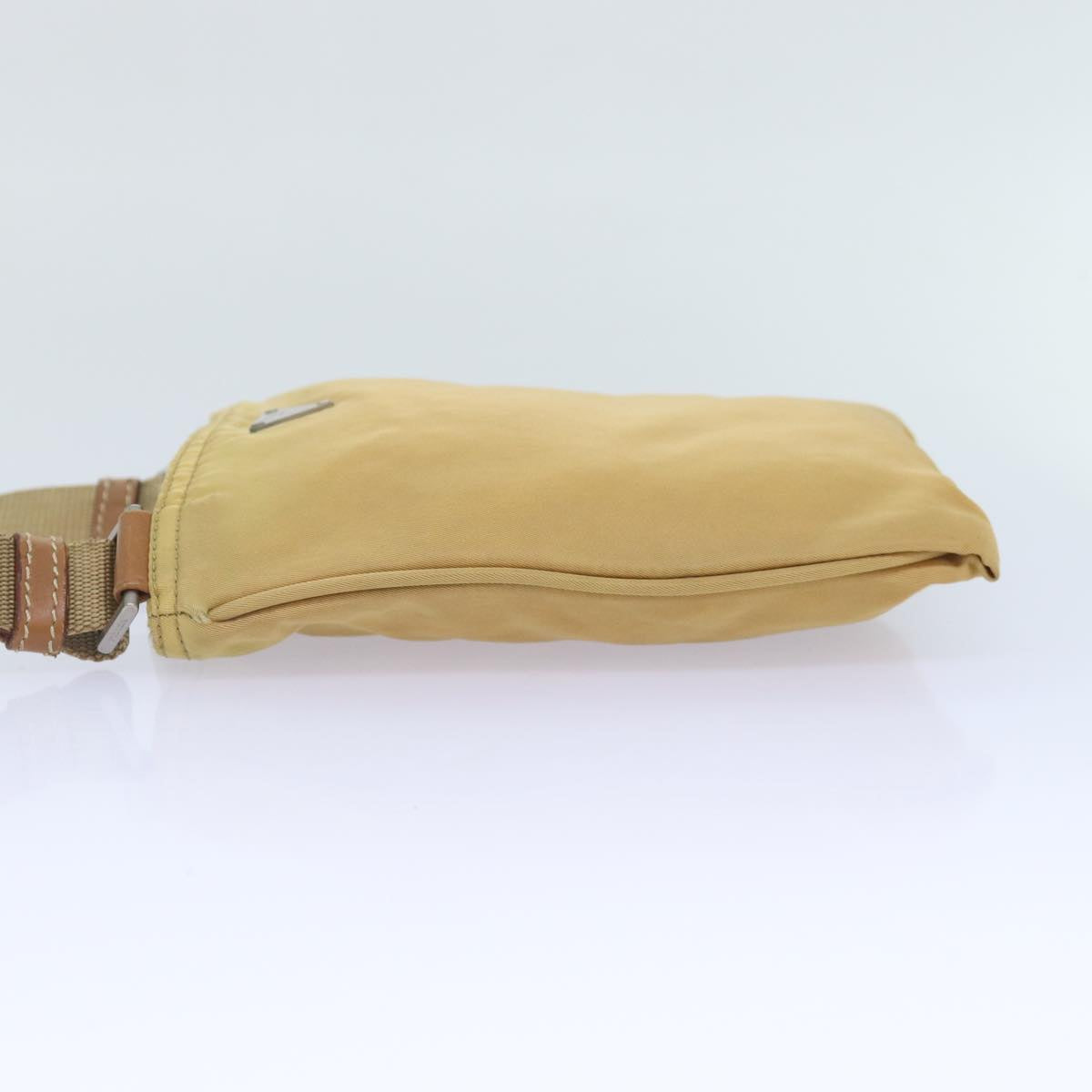 Luxury Prada Shoulder Bag Nylon Beige Silver 86701