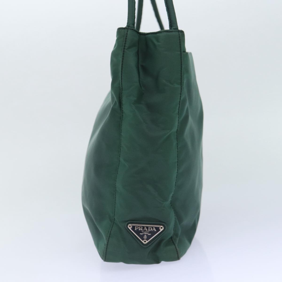 Luxury Prada Tote Bag Nylon Green Silver 86871