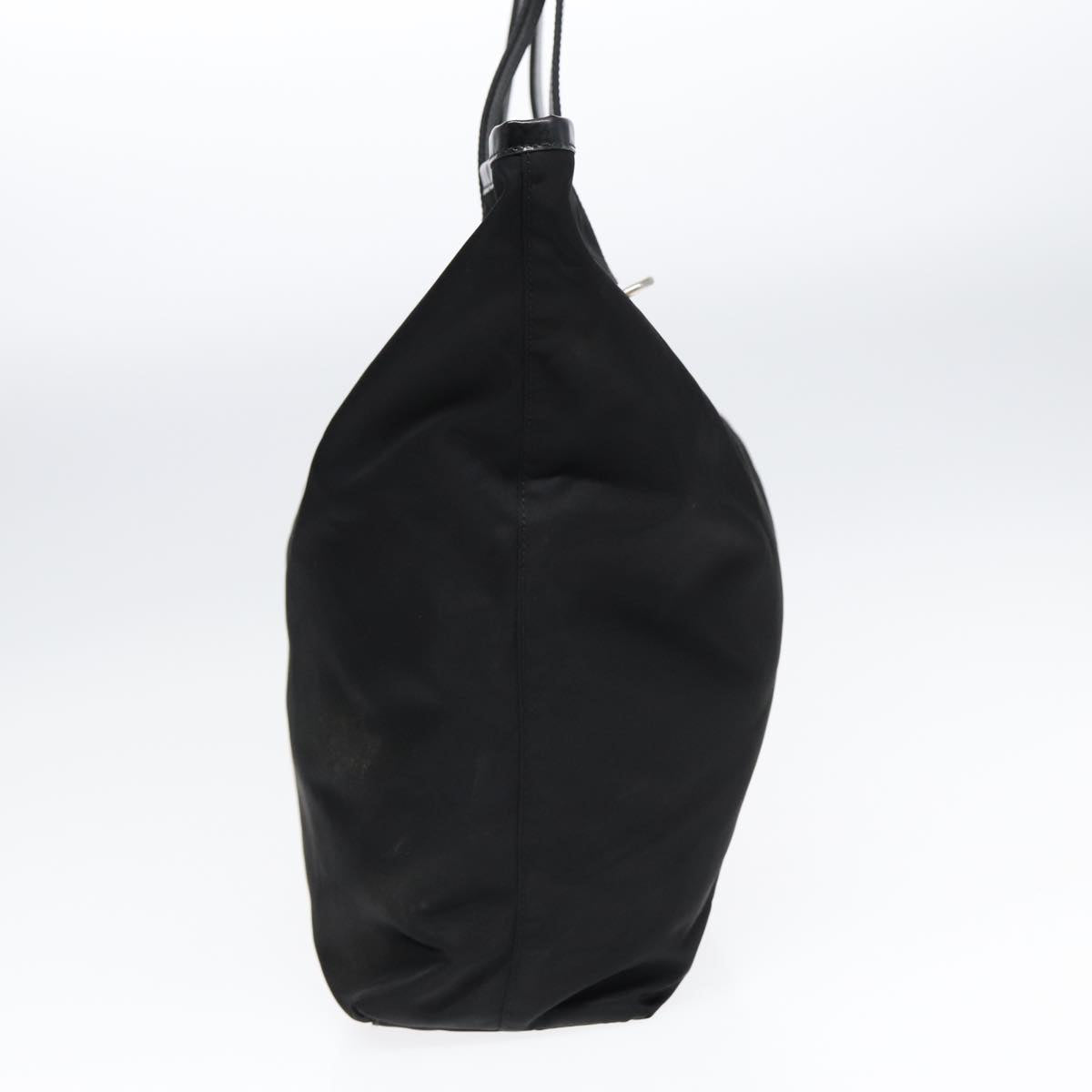 Luxury Prada Tote Bag Nylon Black Silver 86877