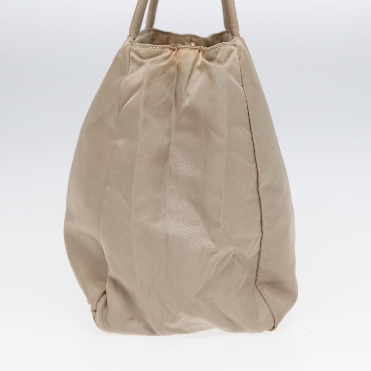 Luxury Prada Hand Bag Nylon Beige Silver 86884
