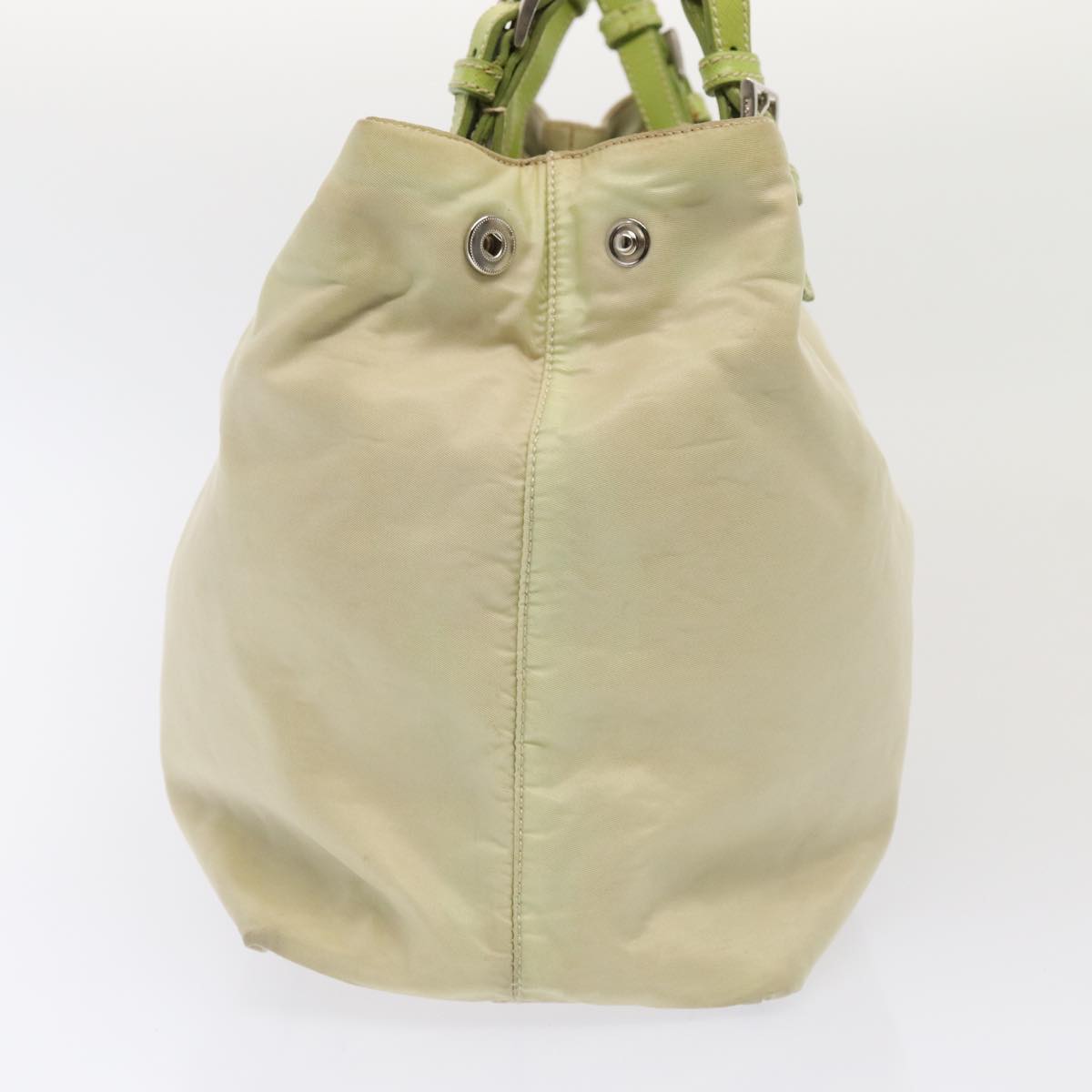 Luxury Prada Tote Bag Nylon Beige Silver Green 86906
