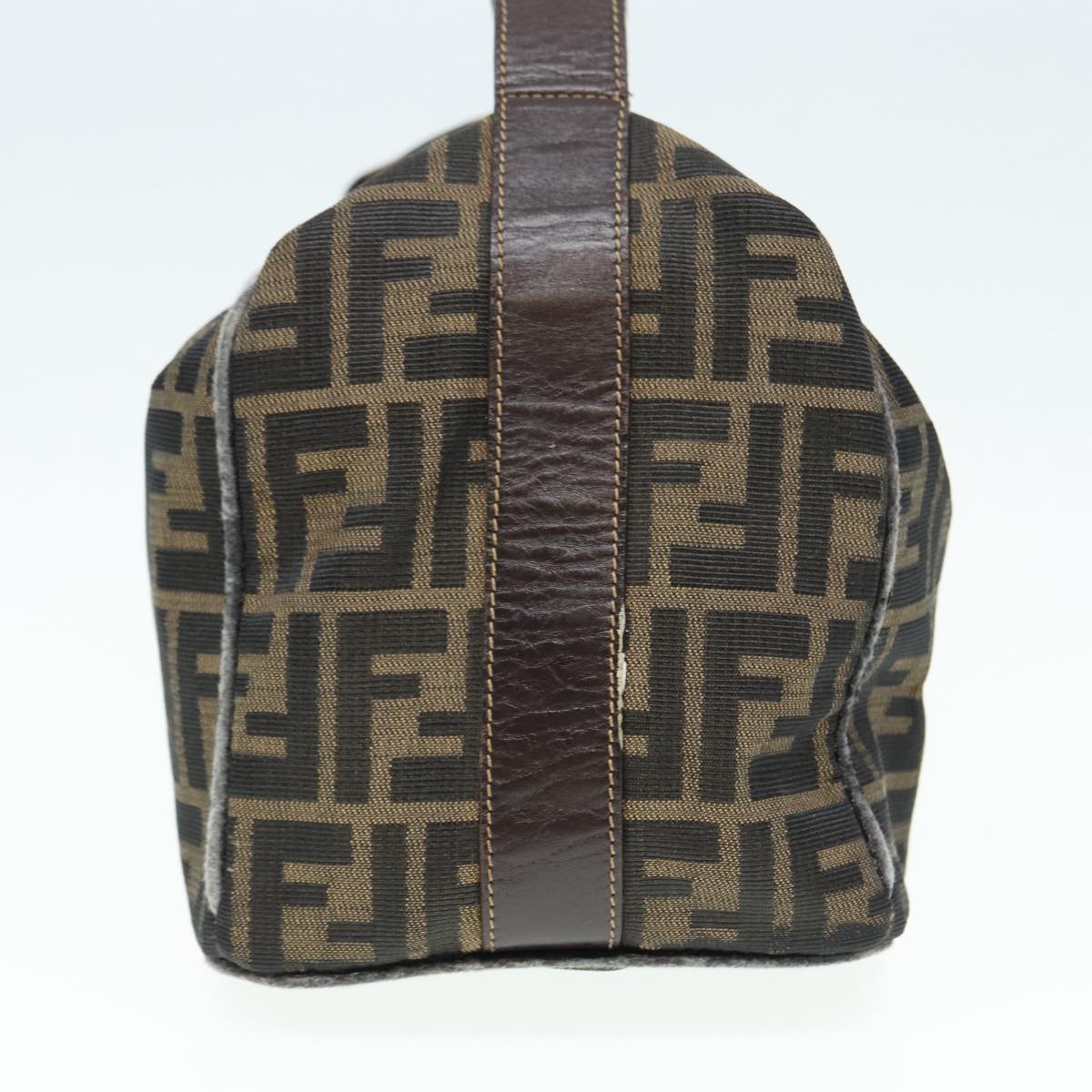 Luxury Fendi Zucca Canvas Vanity Pouch Brown Black gold86935