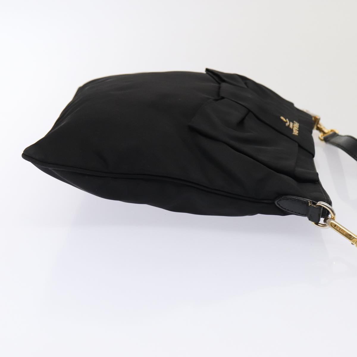 Luxury Prada Shoulder Bag Nylon Black Gold 87081