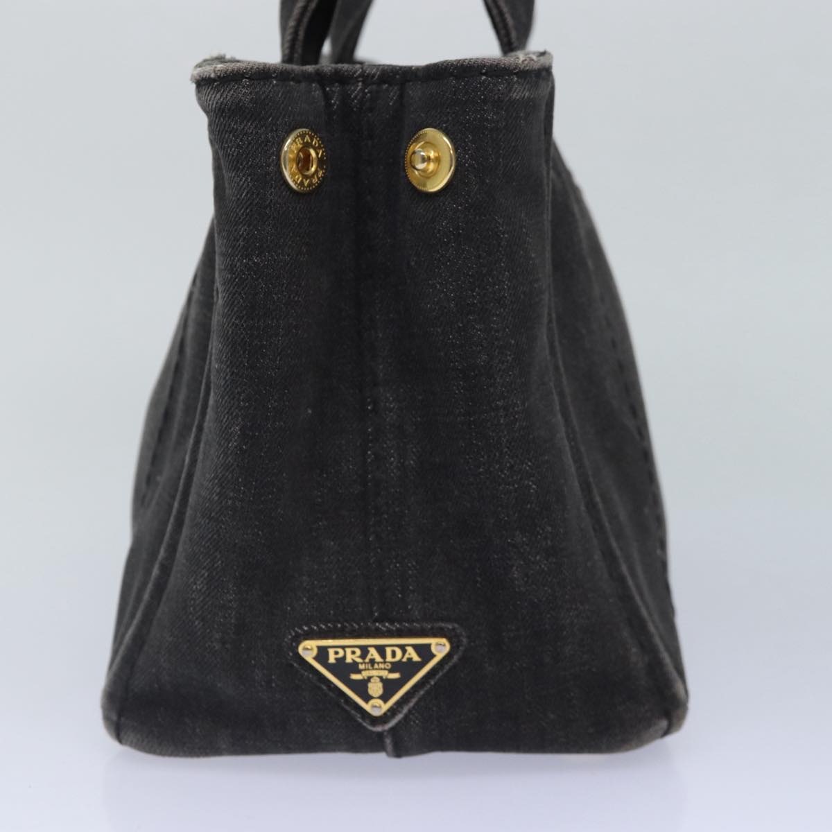 Luxury Prada Canapa PM Hand Bag Denim Black 87158