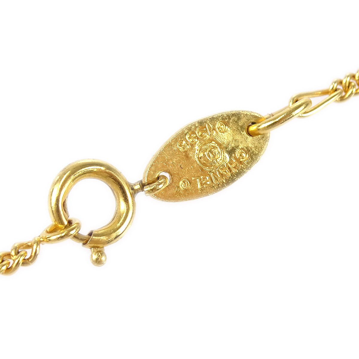 Luxury Chanel 1983 Round CC Gold Chain Pendant Necklace