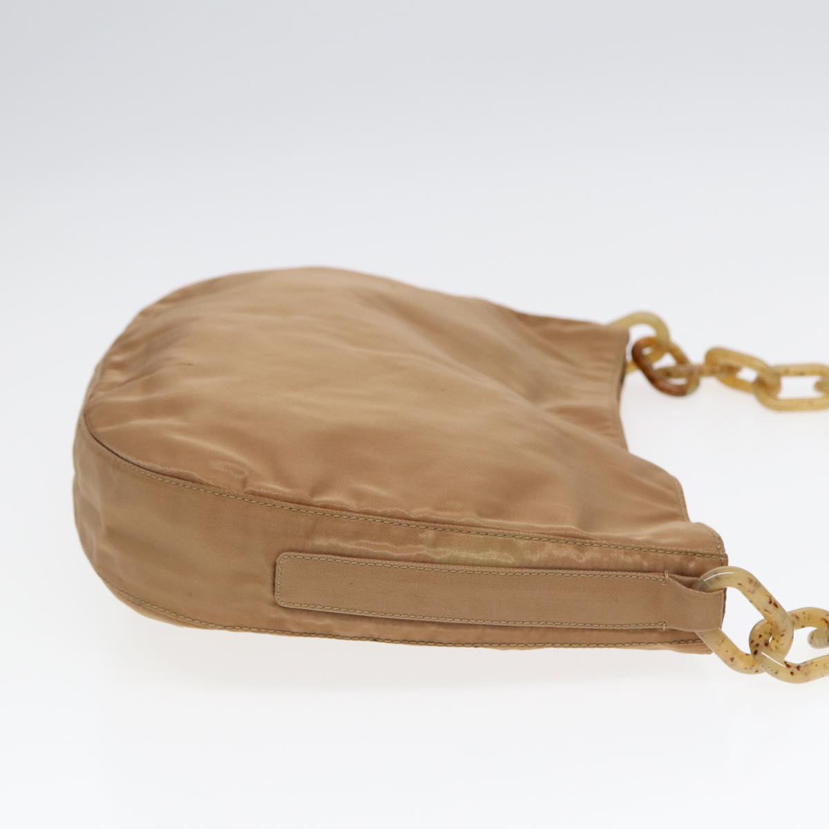Luxury Prada Shoulder Bag Nylon Brown Silver 87289