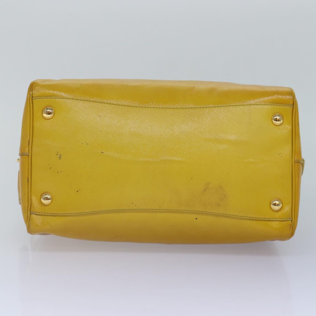 Luxury Prada Hand Bag Safiano leather 2way Yellow Gold 87430