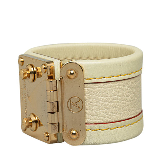 Louis Vuitton Suarez Bracelet M92632 Ivory White Leather Louis Vuitton