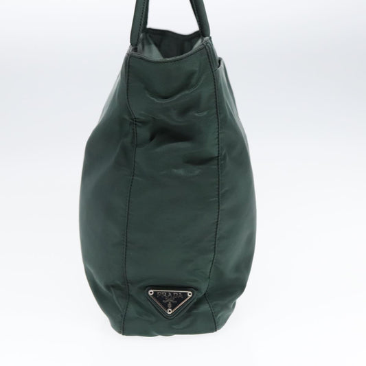 Luxury Prada Tote Bag Nylon Khaki Silver 87760