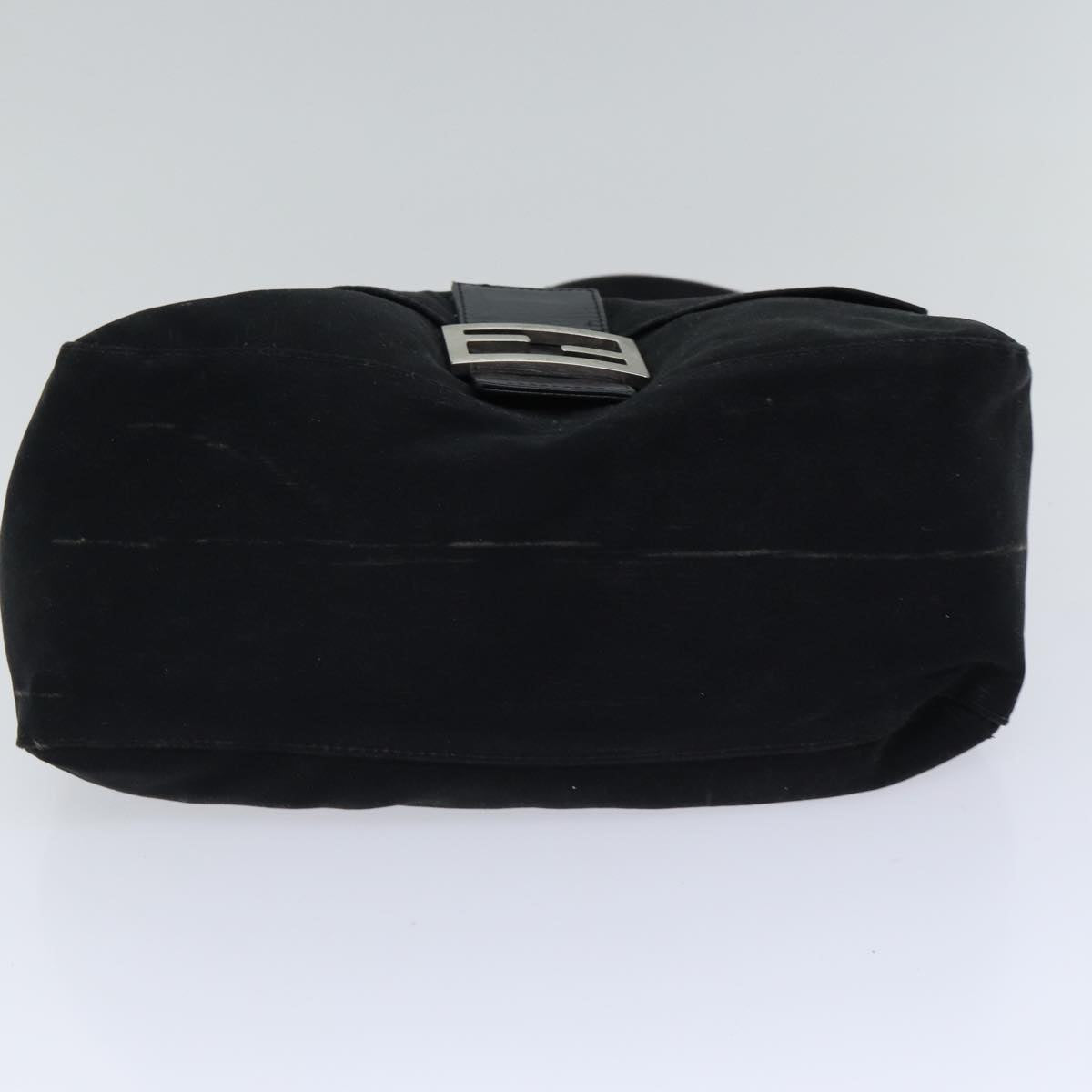 Luxury Fendi Mamma Baguette Shoulder Bag Nylon Black Silver87809