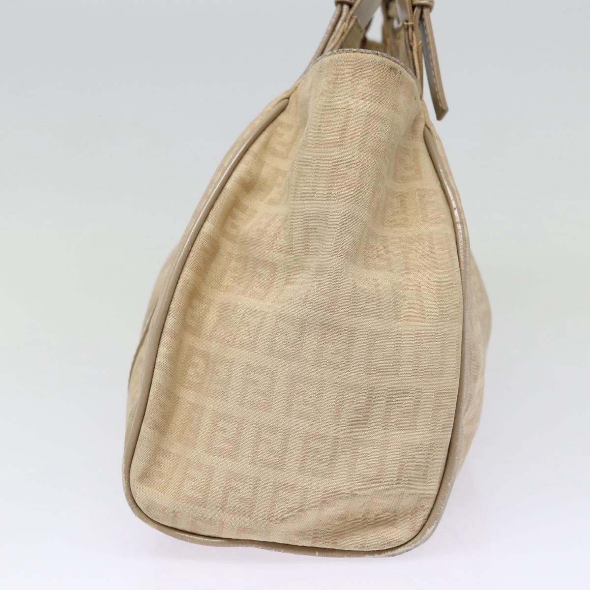 Luxury Fendi Zucchino Canvas Shoulder Bag Silver Beige87811