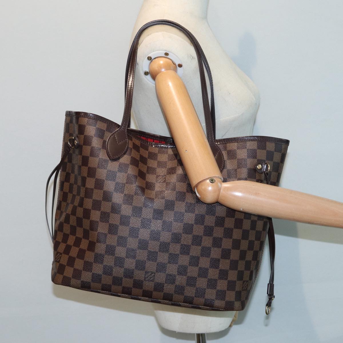 LOUIS VUITTON Damier Ebene Neverfull MM Tote Bag N51105 LV 87833