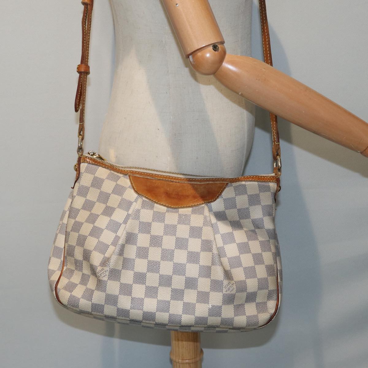 LOUIS VUITTON Damier Azur Siracusa PM Shoulder Bag N41113 LV 87967