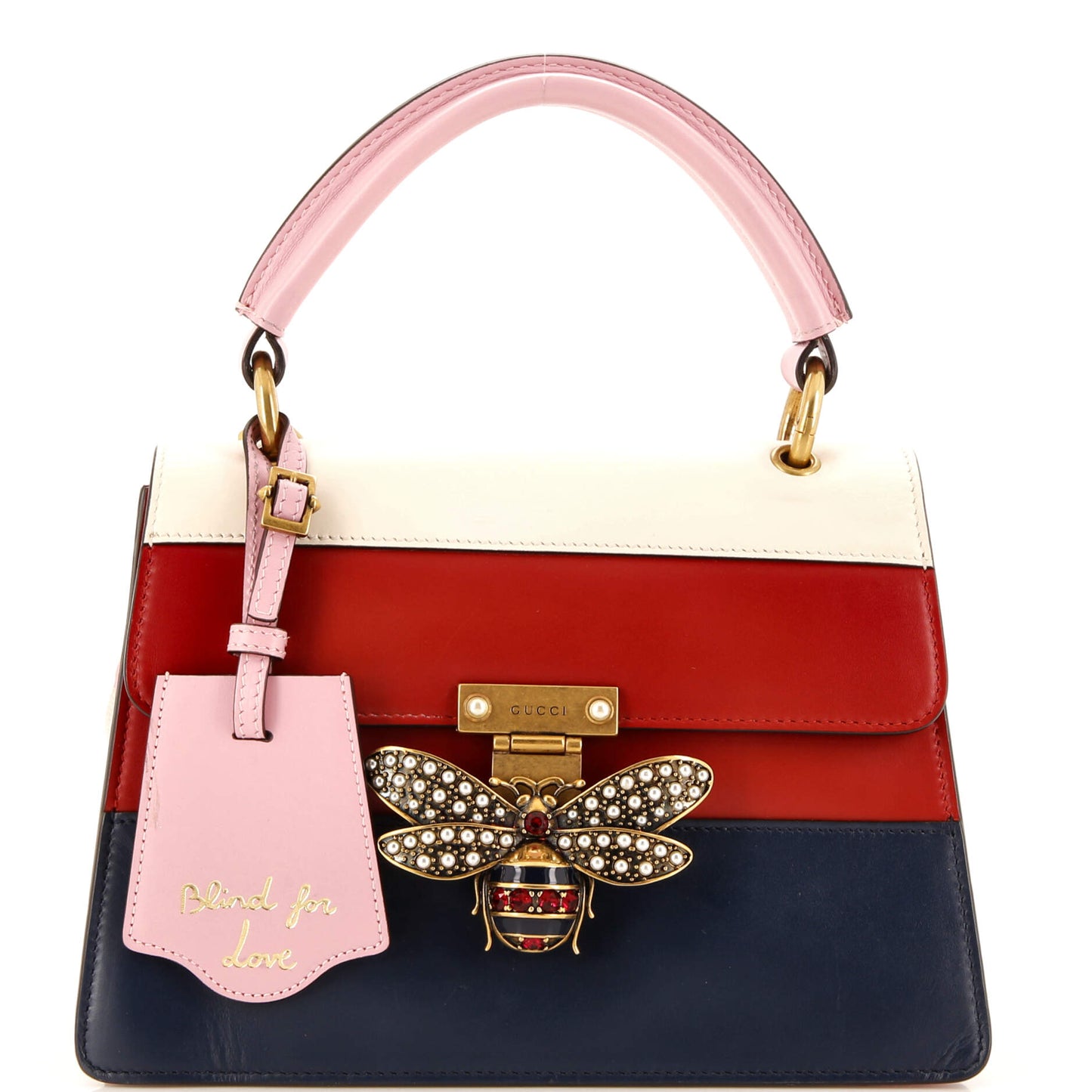 Luxury Gucci Trending 2025 Queen Margaret Top Handle Bag Colorblock Leather Small