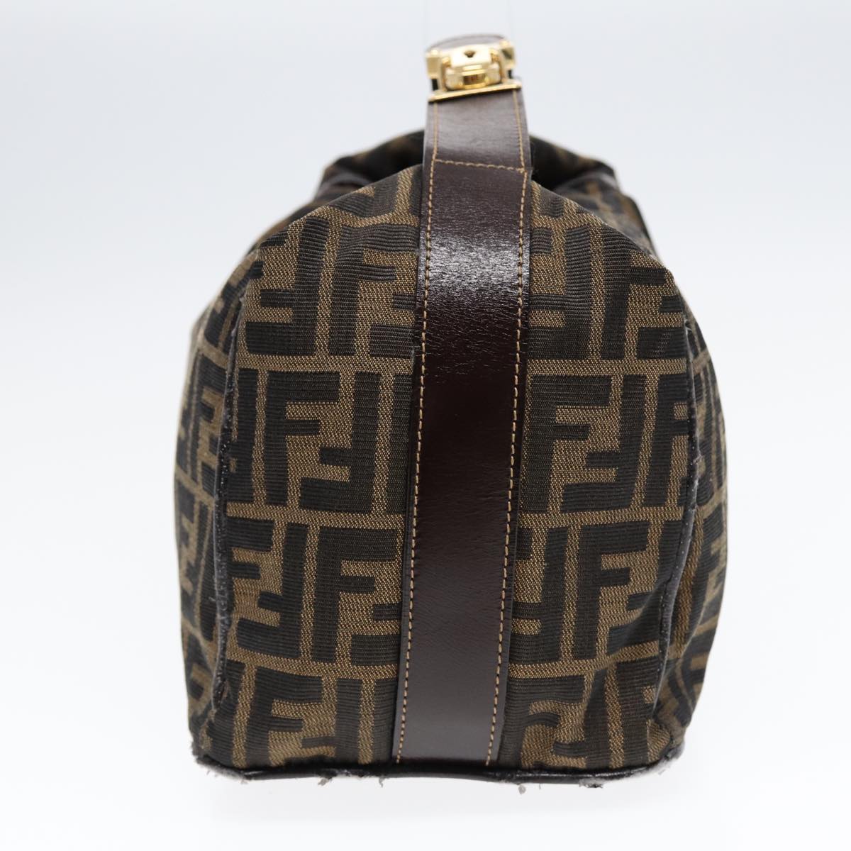 Luxury Fendi Zucca Canvas Hand Bag Brown Black gold88079