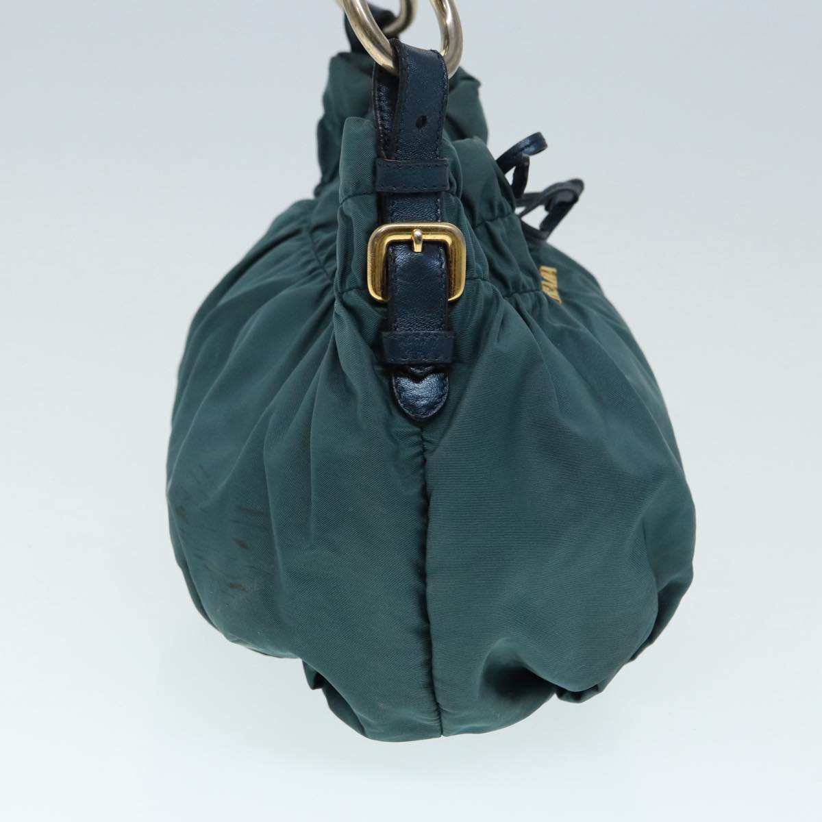 Luxury Prada Hand Bag Nylon Green Gold 88089