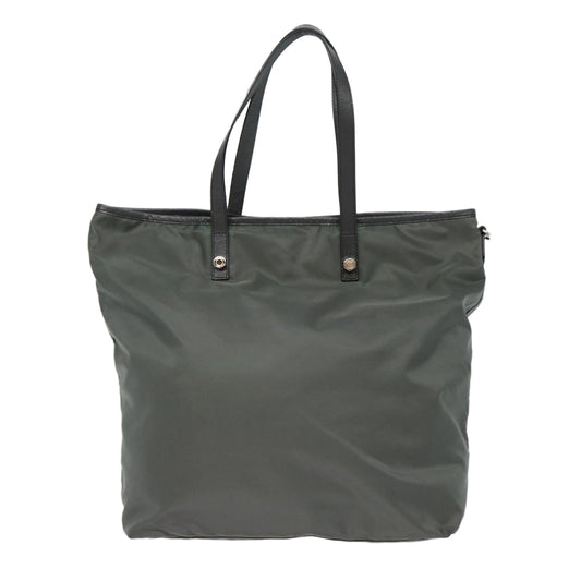 Luxury Prada Tote Bag Nylon Gray Silver 88096