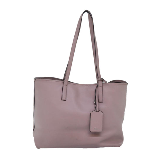 Luxury Prada Tote Bag Leather Pink Silver 88098