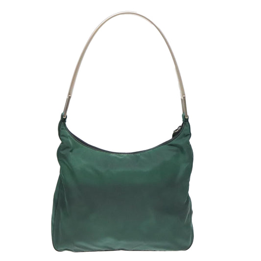 Luxury Prada Shoulder Bag Nylon Green Silver 88222
