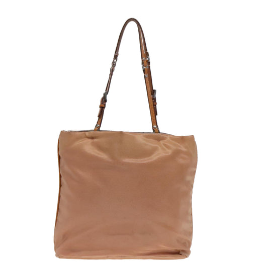 Luxury Prada Hand Bag Nylon Beige Silver 88223