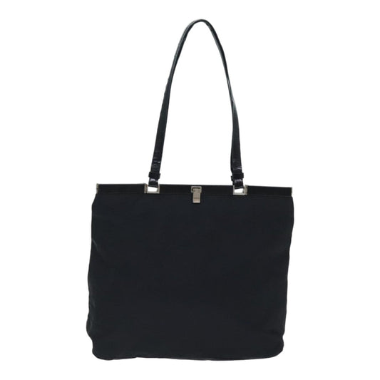 Luxury Prada Tote Bag Nylon Black Silver 88230