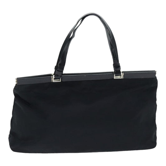Luxury Prada Tote Bag Nylon Black Silver 88231
