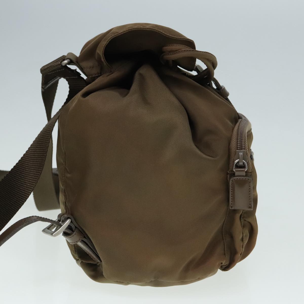 Luxury Prada Backpack Nylon Beige Silver 88235