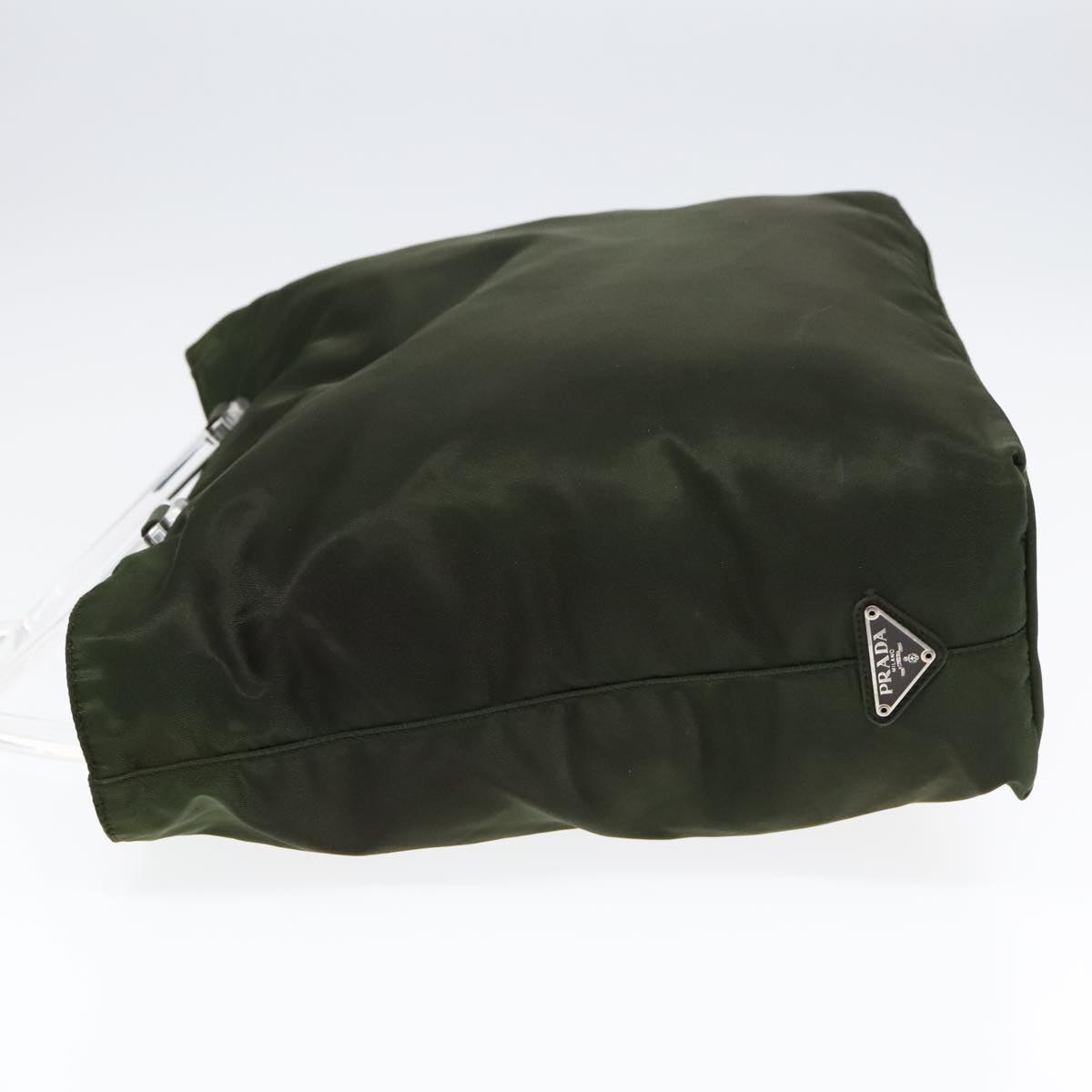 Luxury Prada Hand Bag Nylon Green Clear Silver 88240
