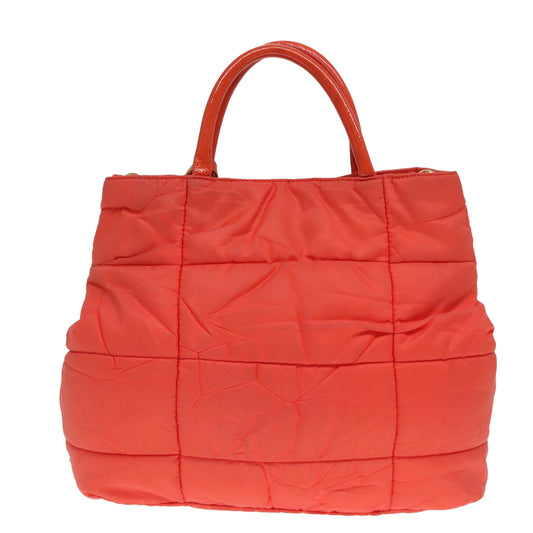 Luxury Prada Hand Bag Nylon 2way Orange Gold 88241