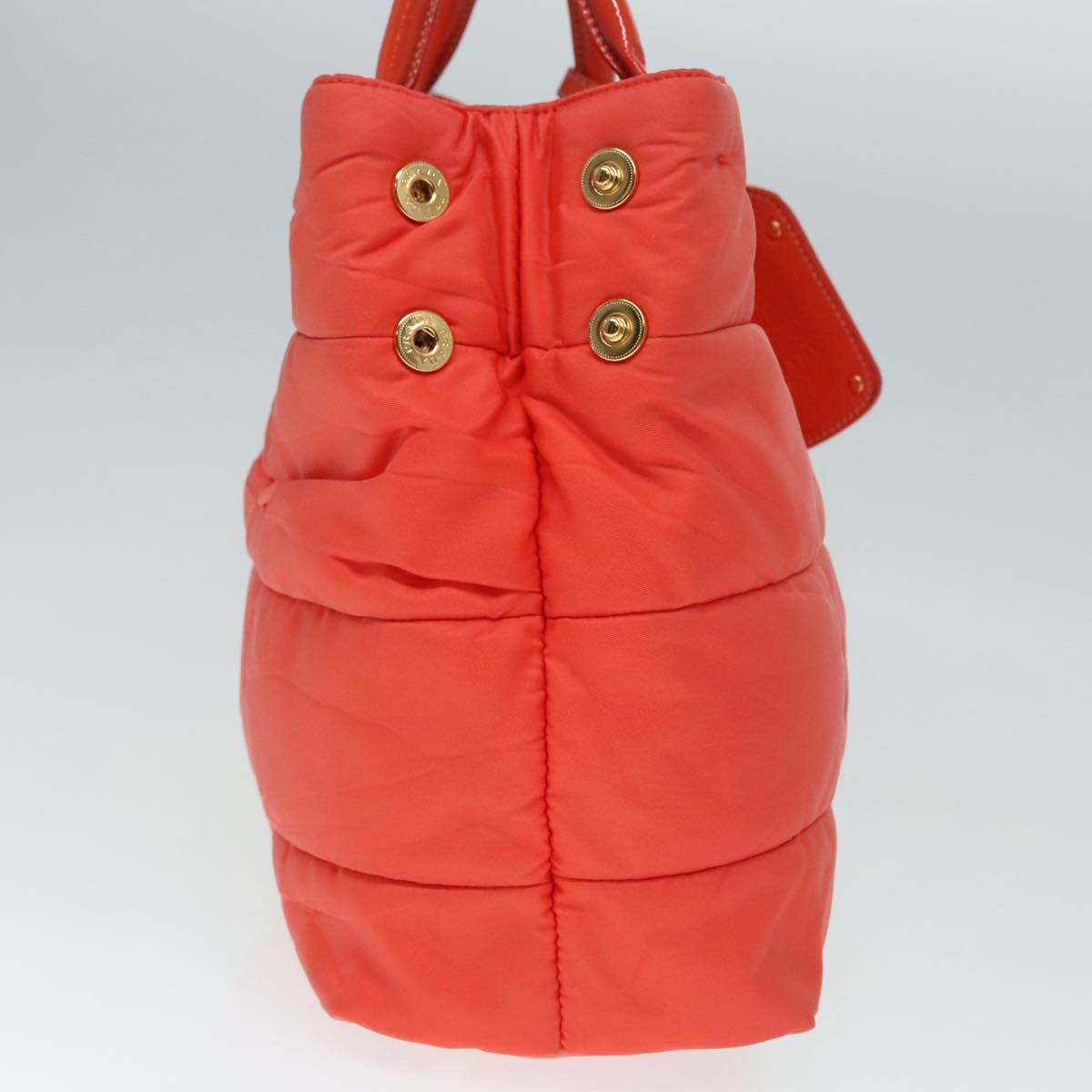 Luxury Prada Hand Bag Nylon 2way Orange Gold 88241