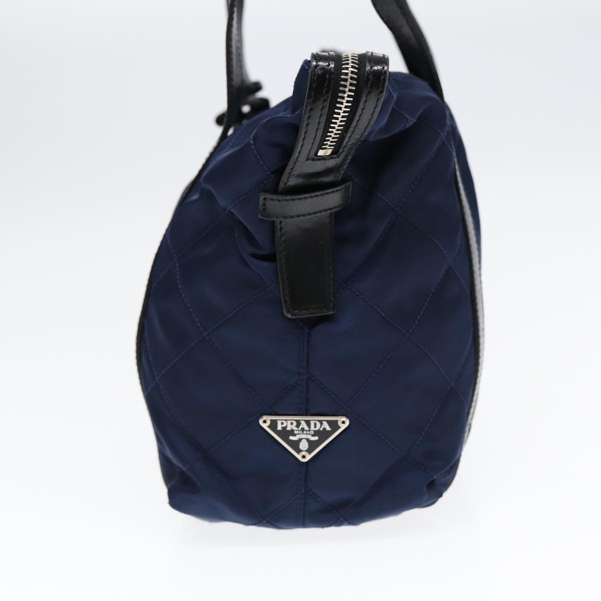 Luxury Prada Shoulder Bag Nylon Navy Silver 88342