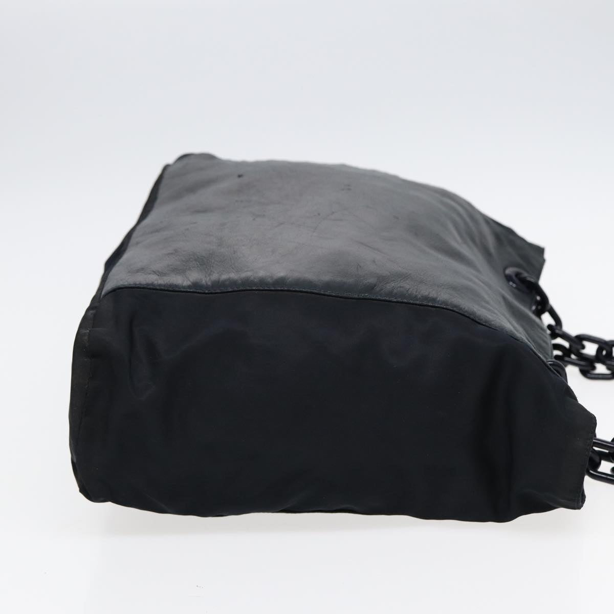 Luxury Prada Chain Shoulder Bag Nylon Leather Black 88345