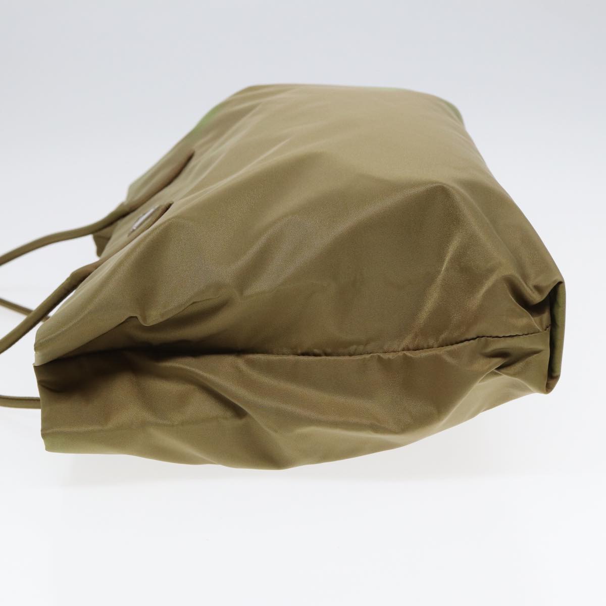 Luxury Prada Tote Bag Nylon Khaki Silver 88346