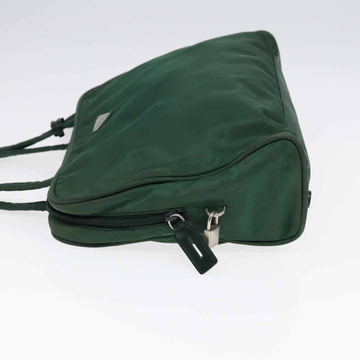 Luxury Prada Tote Bag Nylon Khaki Silver 88613