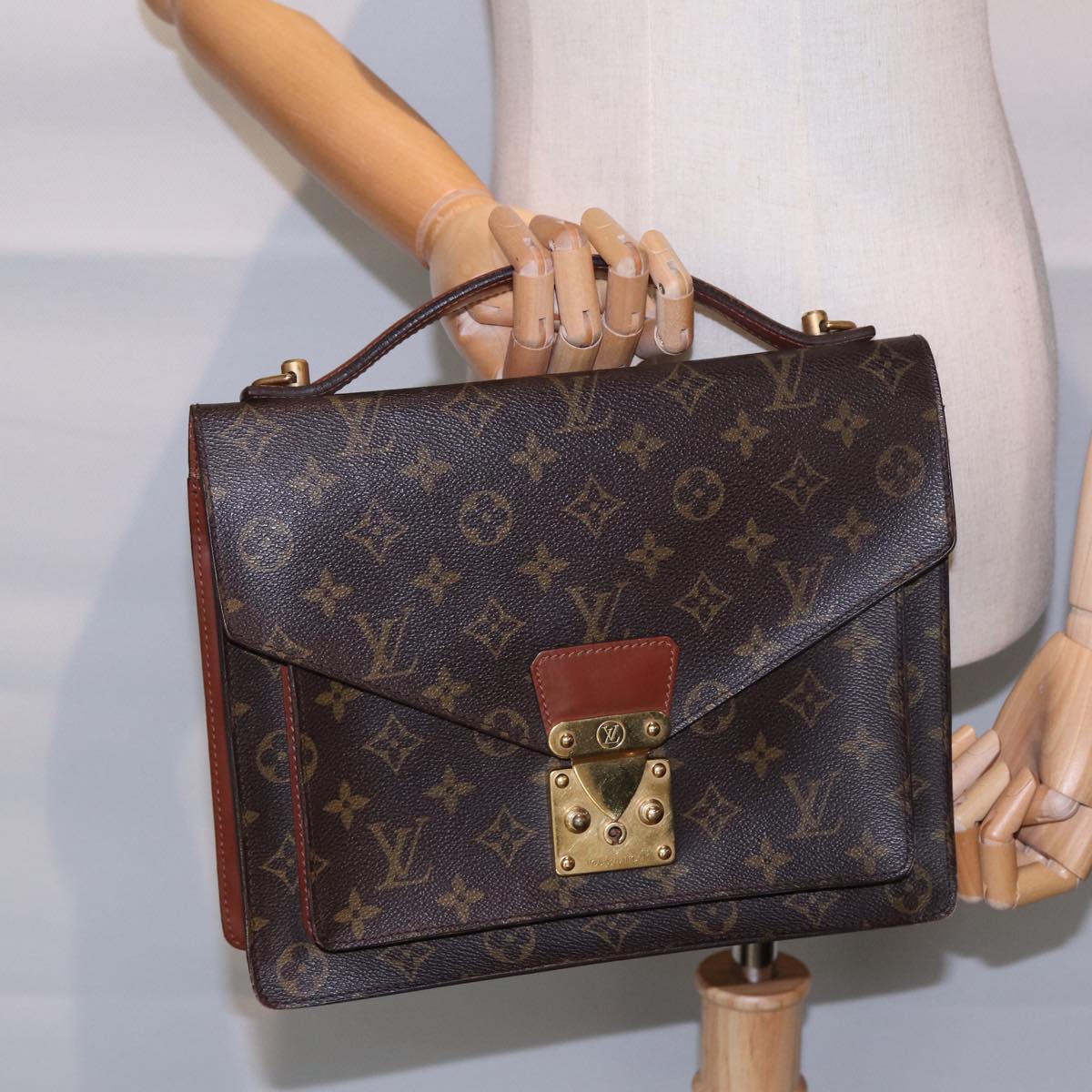 LOUIS VUITTON Monogram Monceau 28 Hand Bag 2way M51185 LV 88632