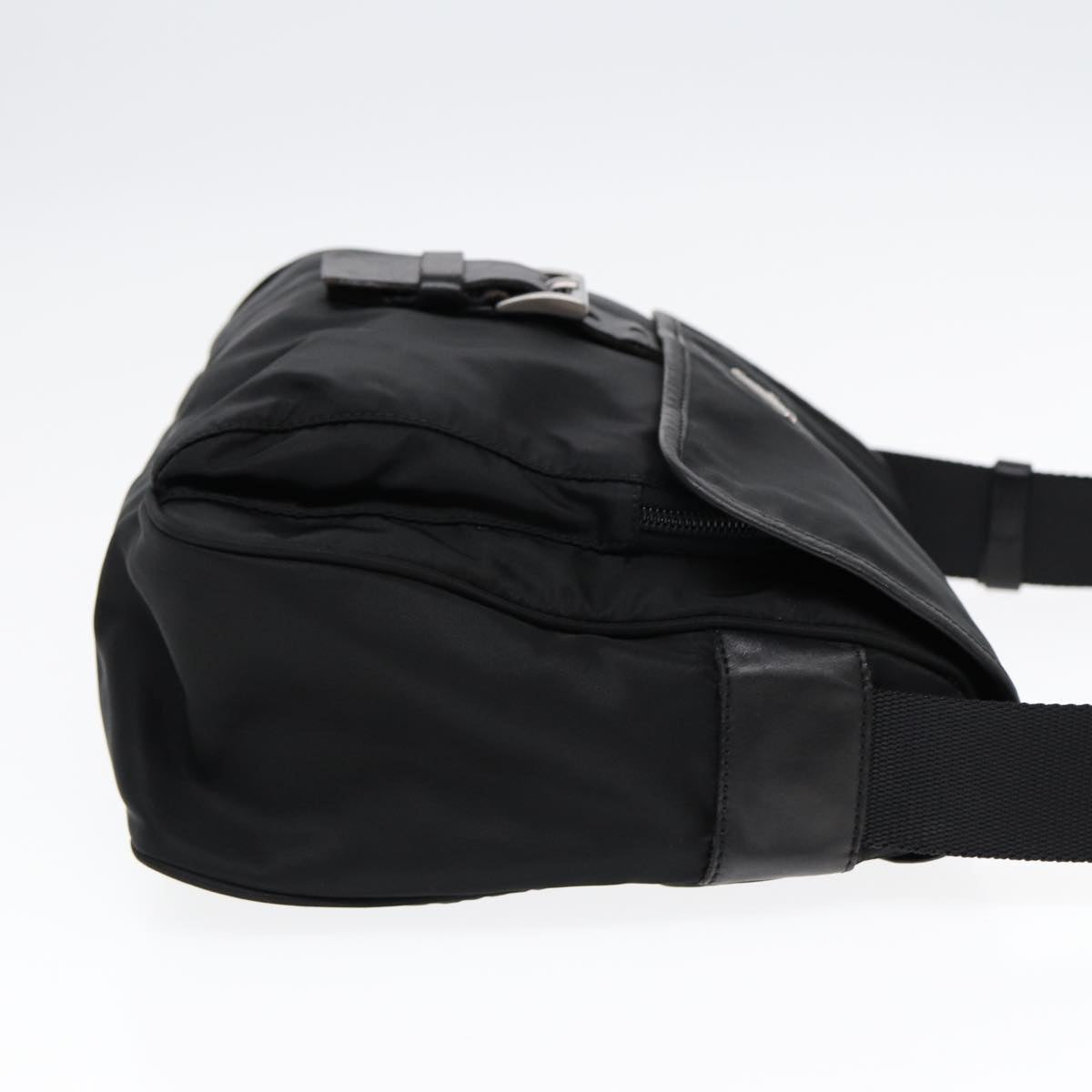 Luxury Prada Shoulder Bag Nylon Black Silver 88683