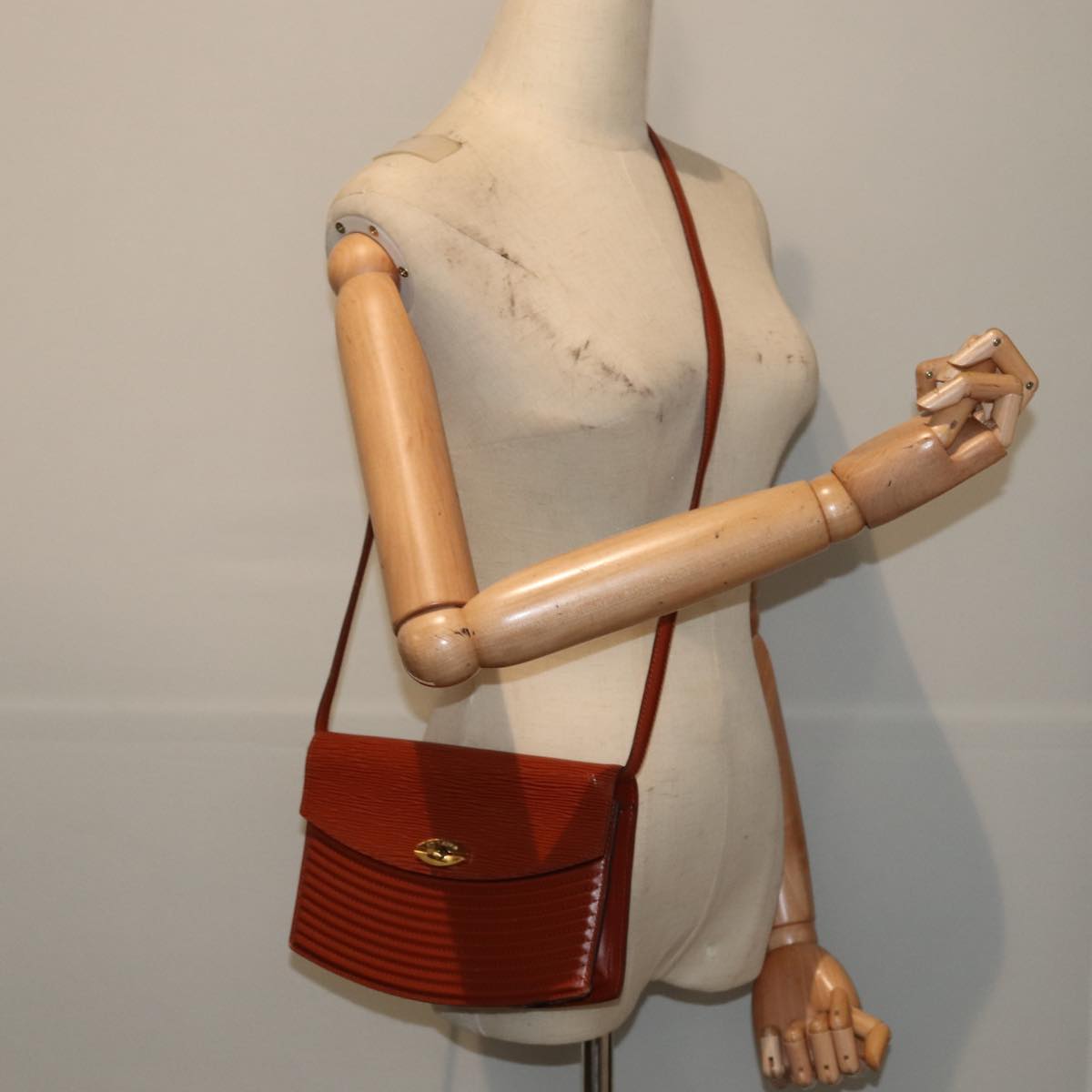 LOUIS VUITTON Epi Prebourg Shoulder Bag Brown M52563 LV 88745