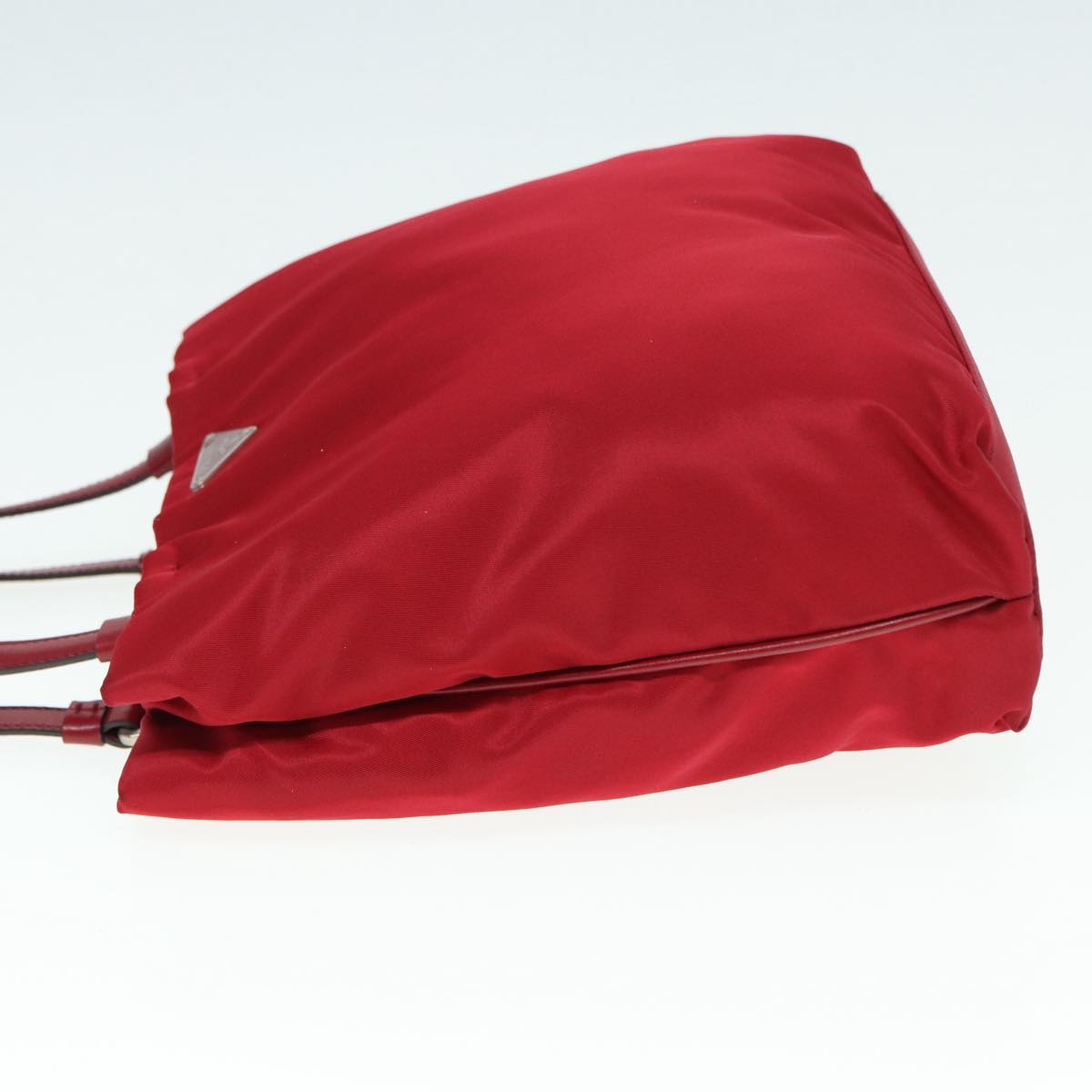 Luxury Prada Hand Bag Nylon Red Silver 88758
