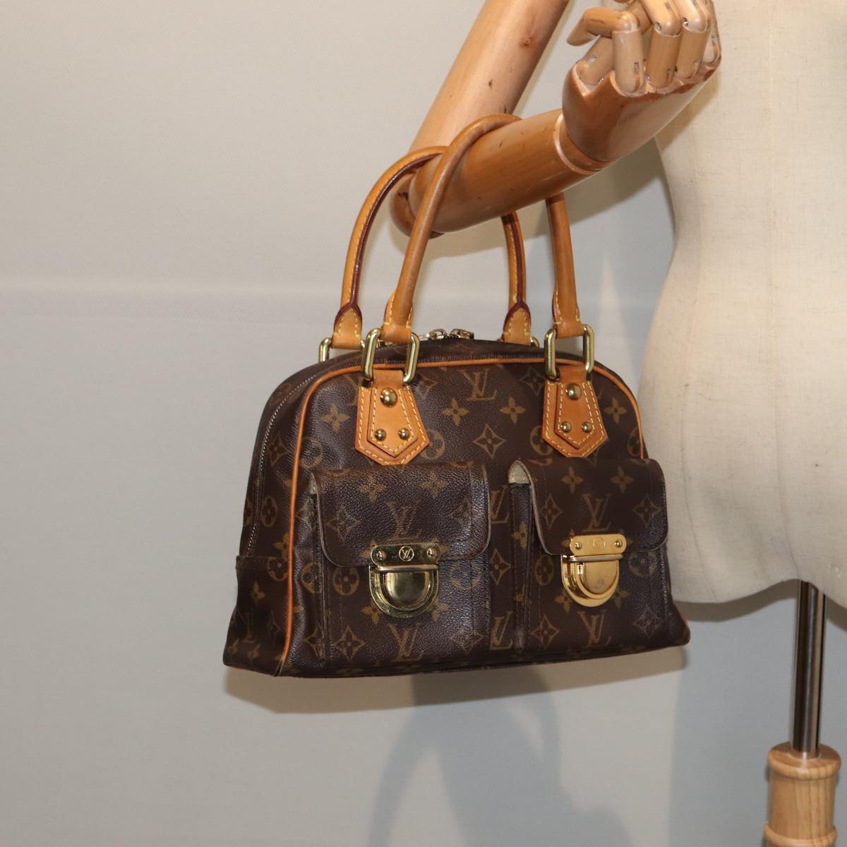 LOUIS VUITTON Monogram Manhattan PM Hand Bag M40026 LV 88790