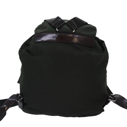 Luxury Prada Backpack Nylon Khaki Brown Silver 88801
