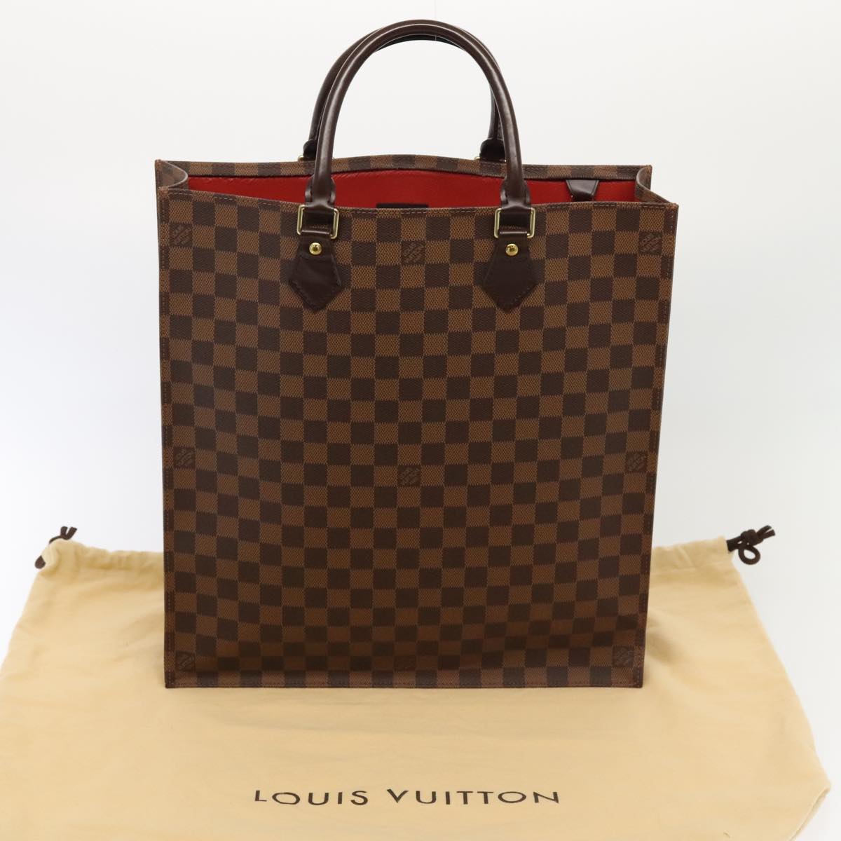 LOUIS VUITTON Damier Ebene Sac Plat Hand Bag N51140 LV 88919A