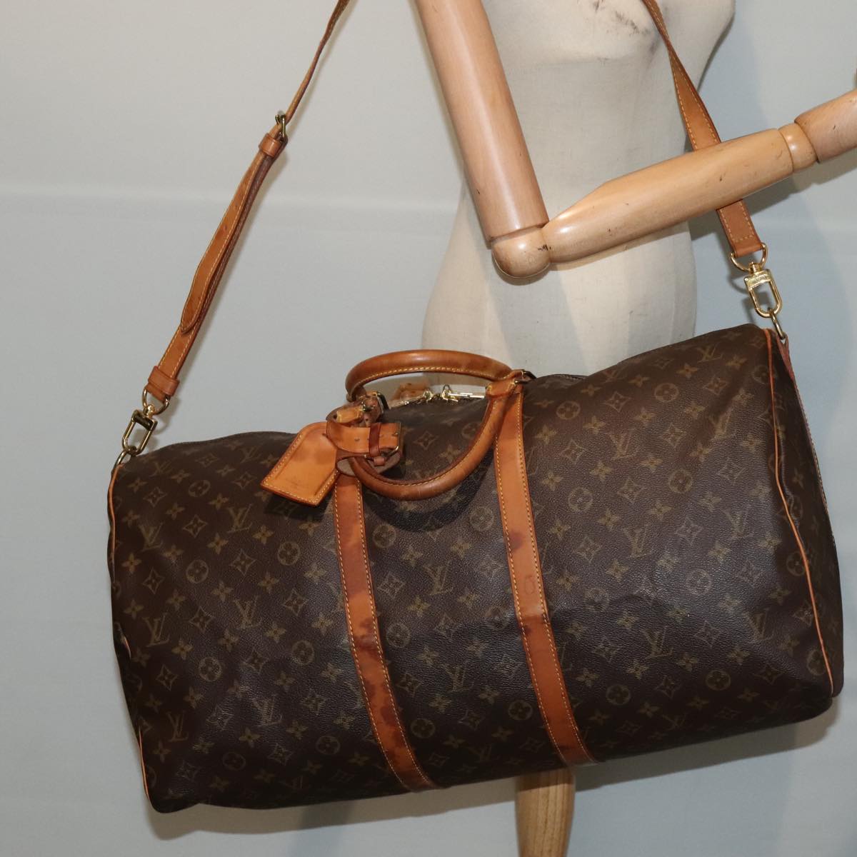 LOUIS VUITTON Monogram Keepall Bandouliere 55 Boston Bag M41414 LV 88923