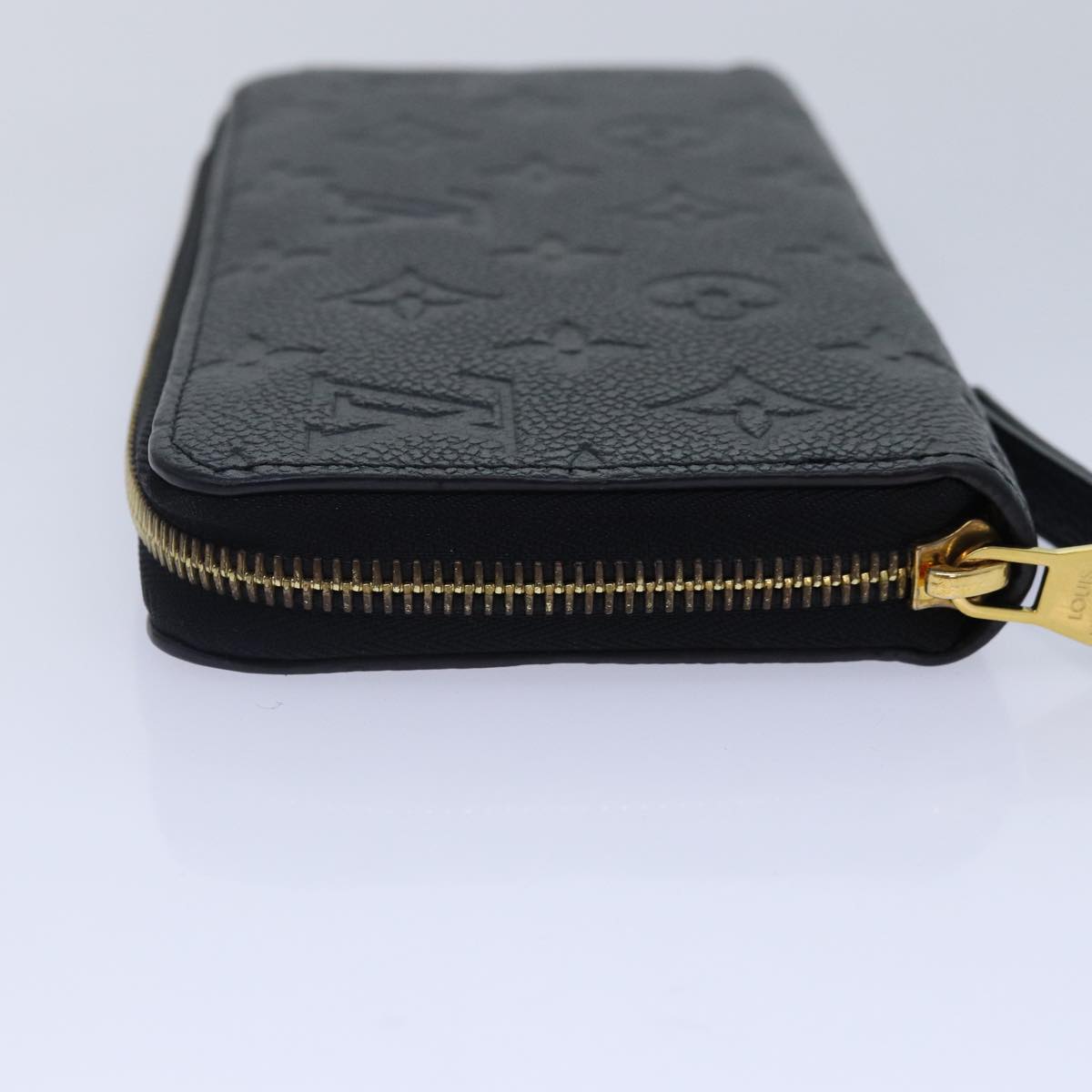 LOUIS VUITTON Monogram Empreinte Zippy Wallet Black M61864 LV 89010A