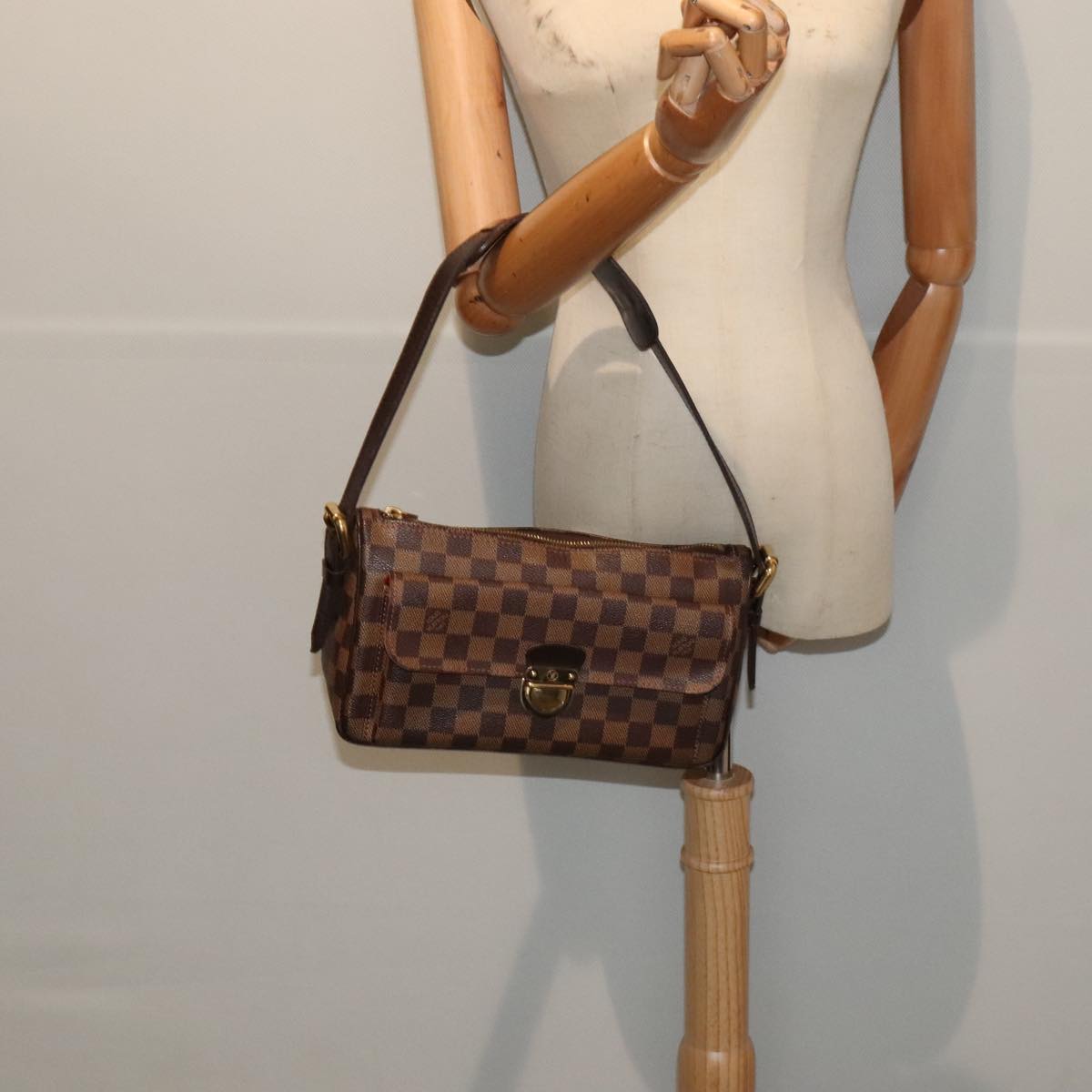 LOUIS VUITTON Damier Ebene Ravello GM Shoulder Bag N60006 LV 89020