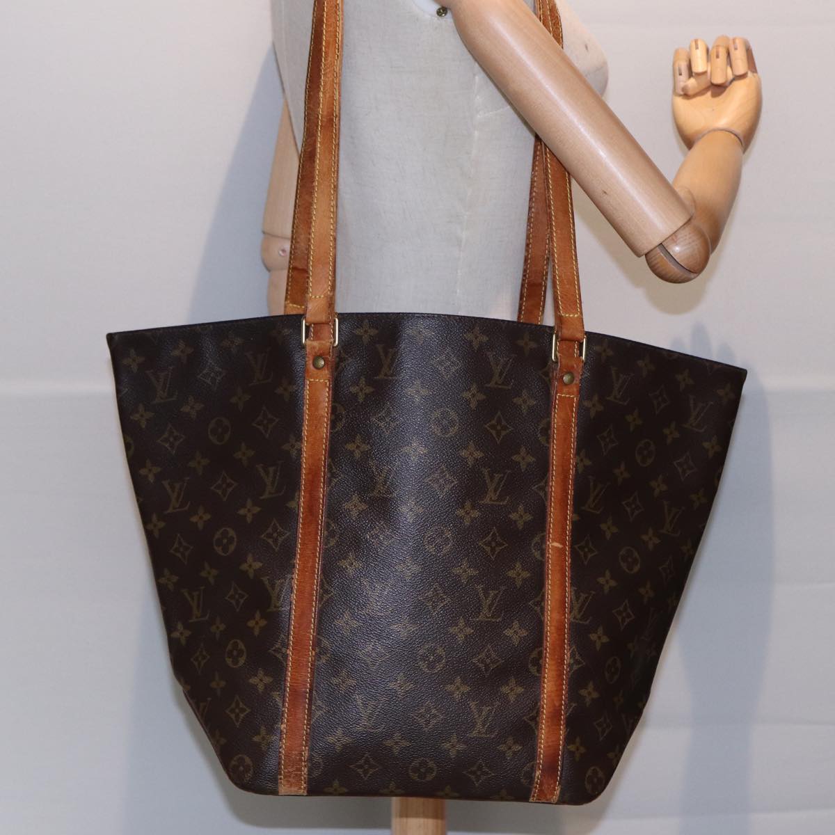LOUIS VUITTON Monogram Sac Shopping Tote Bag M51108 LV 89216