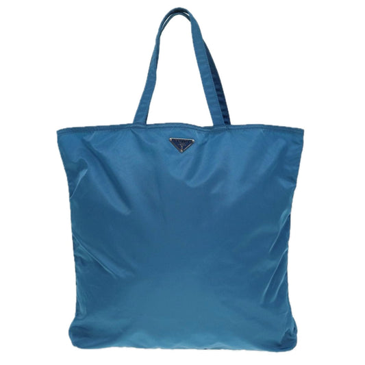 Luxury Prada Tote Bag Nylon Blue Silver 89252