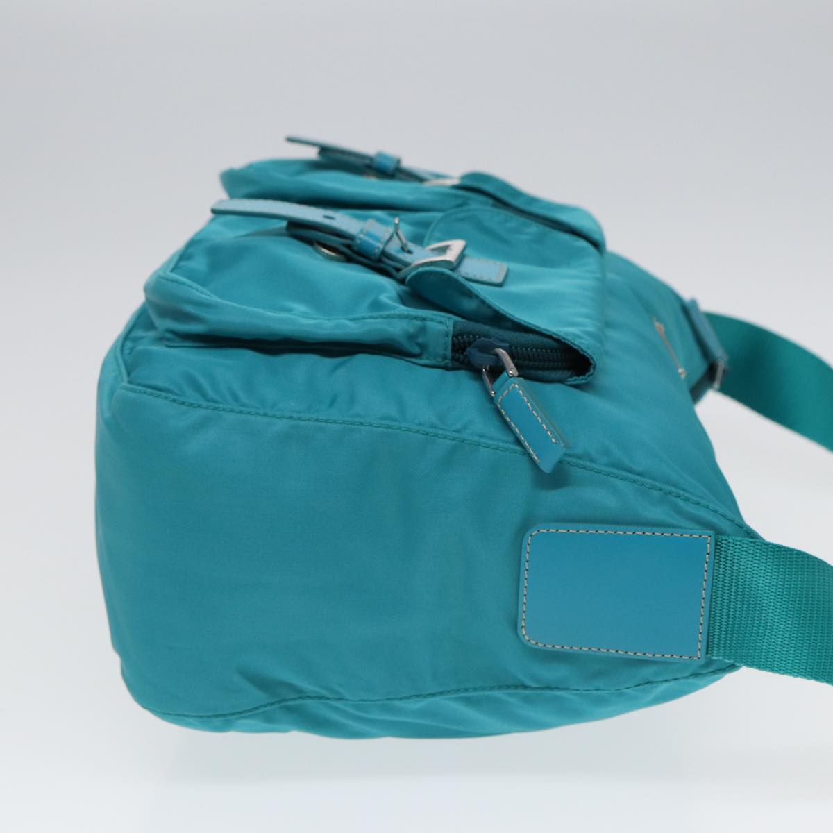 Luxury Prada Shoulder Bag Nylon Turquoise Blue 89320