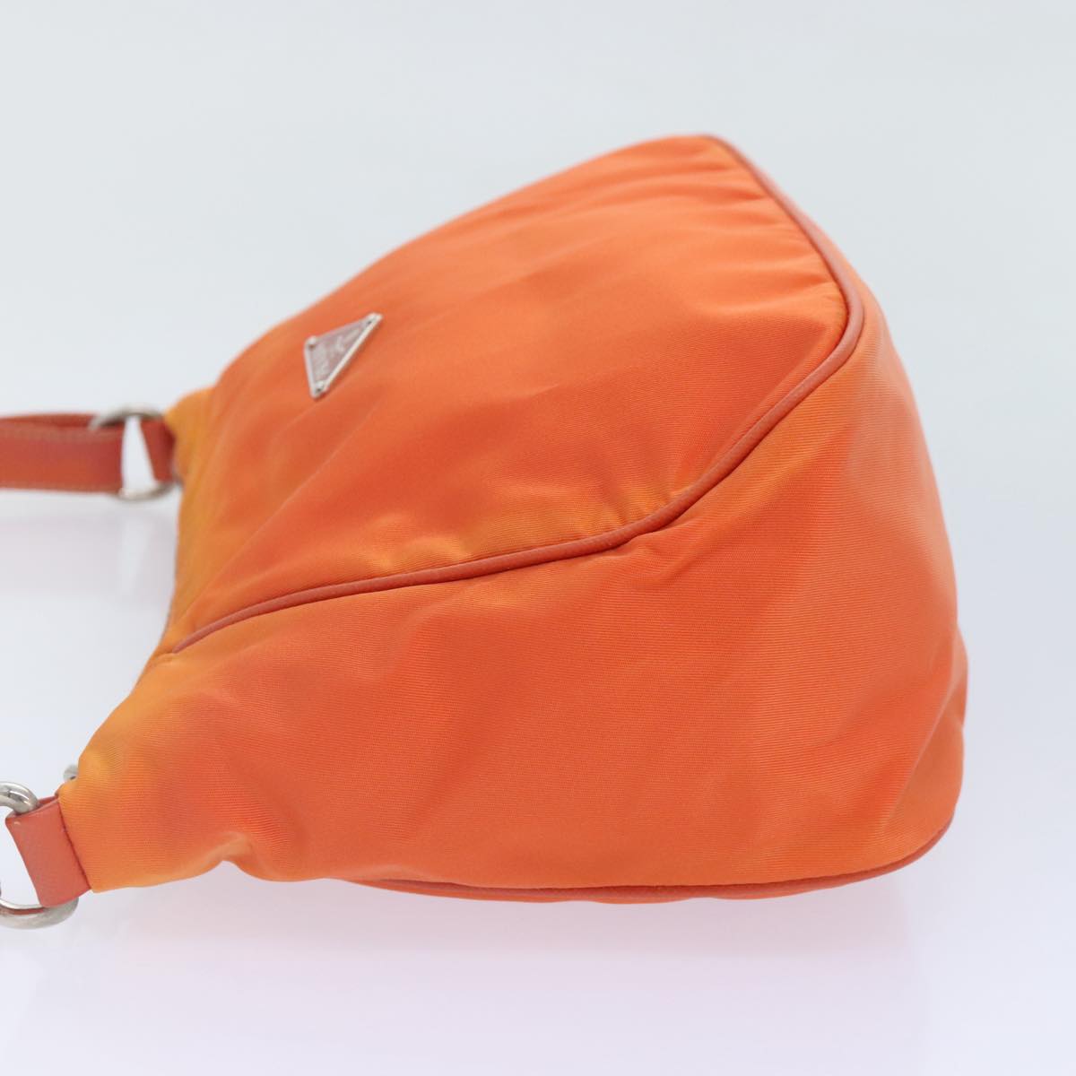 Luxury Prada Shoulder Bag Nylon Orange Silver 89359