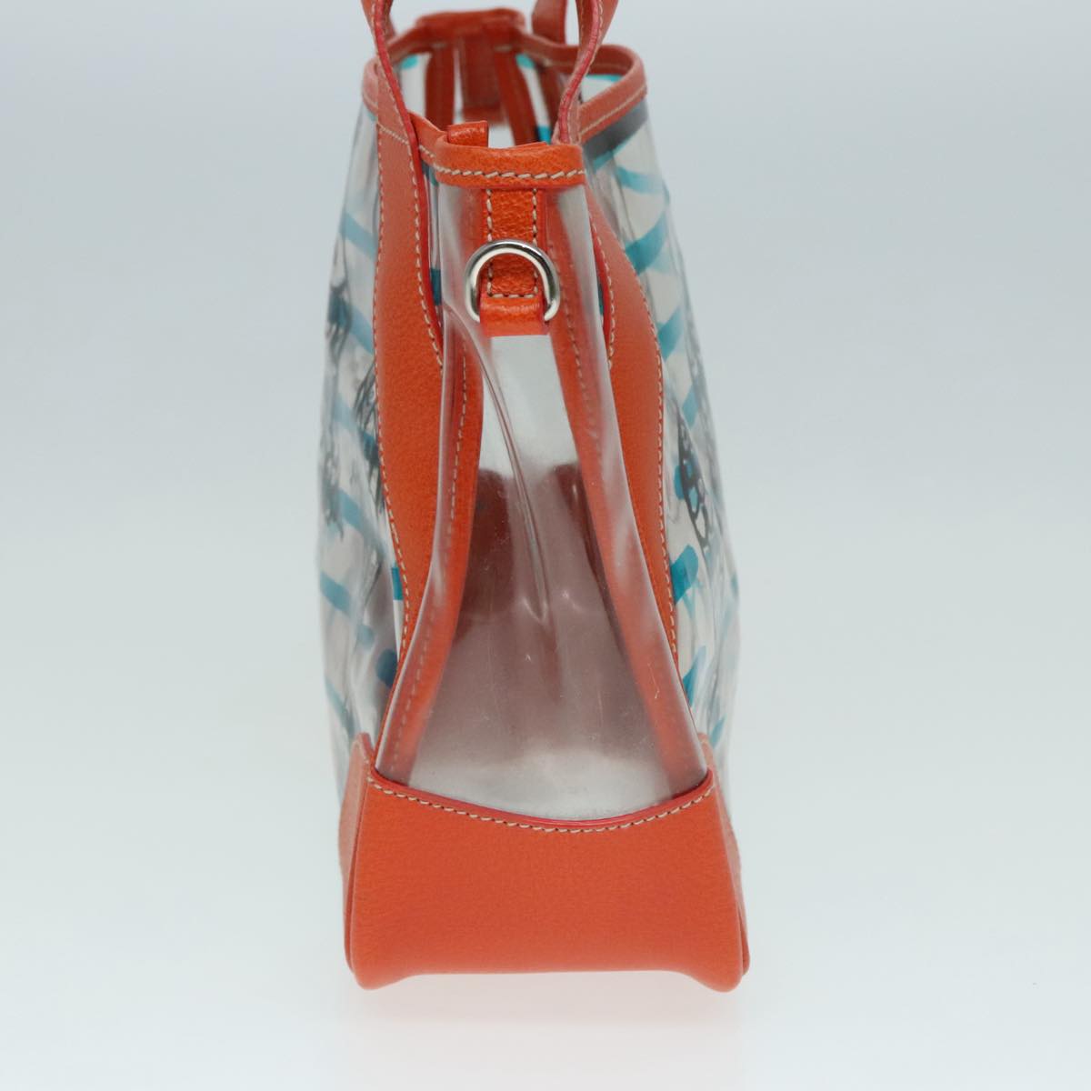 Luxury Prada Shoulder Bag Vinyl Orange Silver 89364